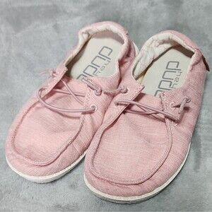 Girls Hey Dude Wendy Youth Linen Cotton Candy Shoes Size 5